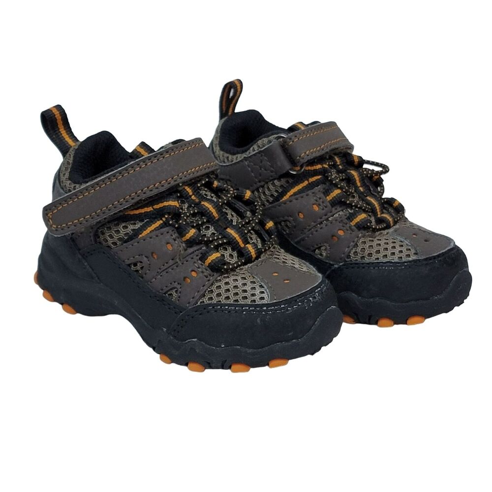 Rugged Outback Hiking Boots Boys Sz 5 Brett Brown Orange‎ Outdoor Sneakers Shoes